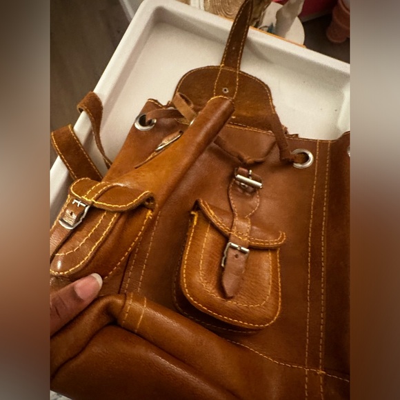 Handmade Camel Leather Backpack from Egypt - Picture 3 of 7